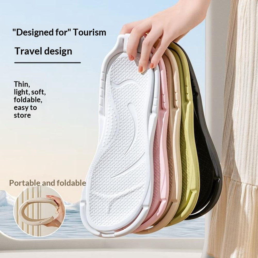 1 Pair Size 37-38 Foldable Travel Slippers EVA Anti-Odor Non-Slip Portable Hotel Bathroom Slippers for Couple