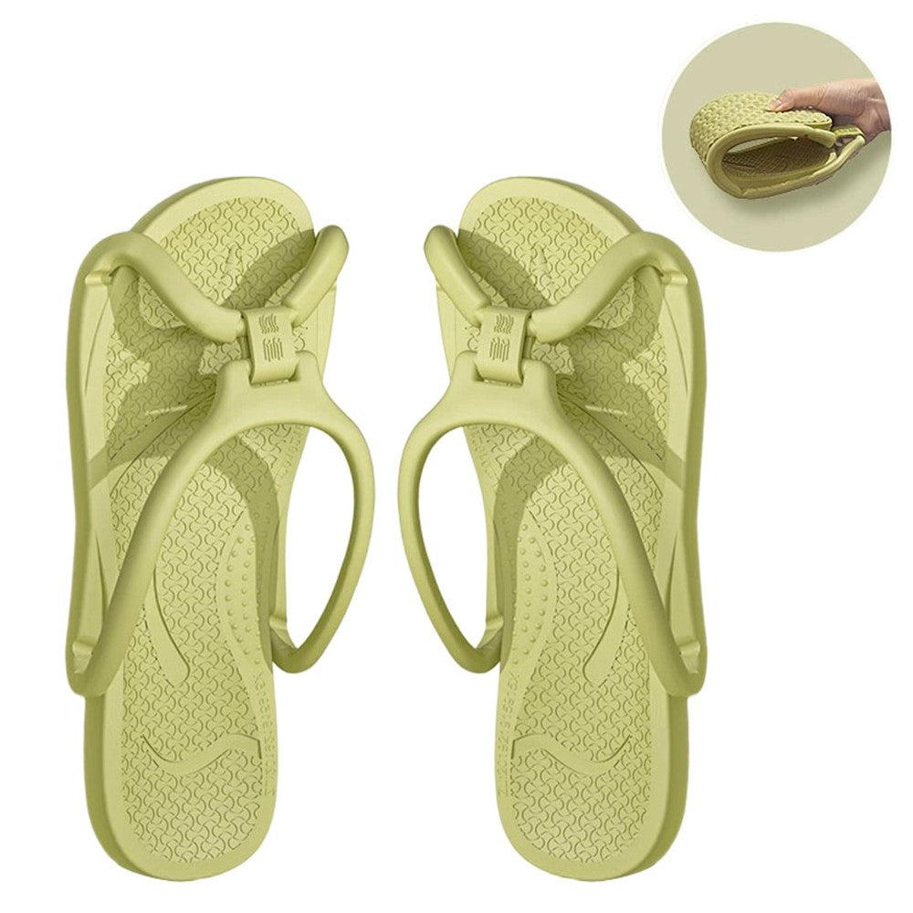 1 Pair Size 41-42 Foldable Travel Slippers EVA Anti-Odor Non-Slip Portable Hotel Bathroom Slippers for Couple