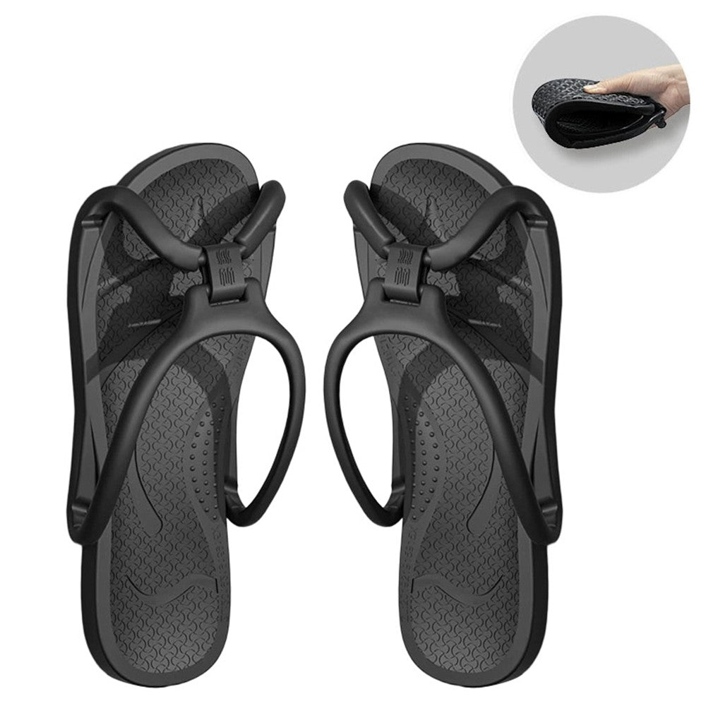 1 Pair Size 43-44 Foldable Travel Slippers EVA Anti-Odor Non-Slip Portable Hotel Bathroom Slippers for Couple