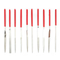 10 in 1 Rubber Coated Handle Square Round Triangle Needle Files Set