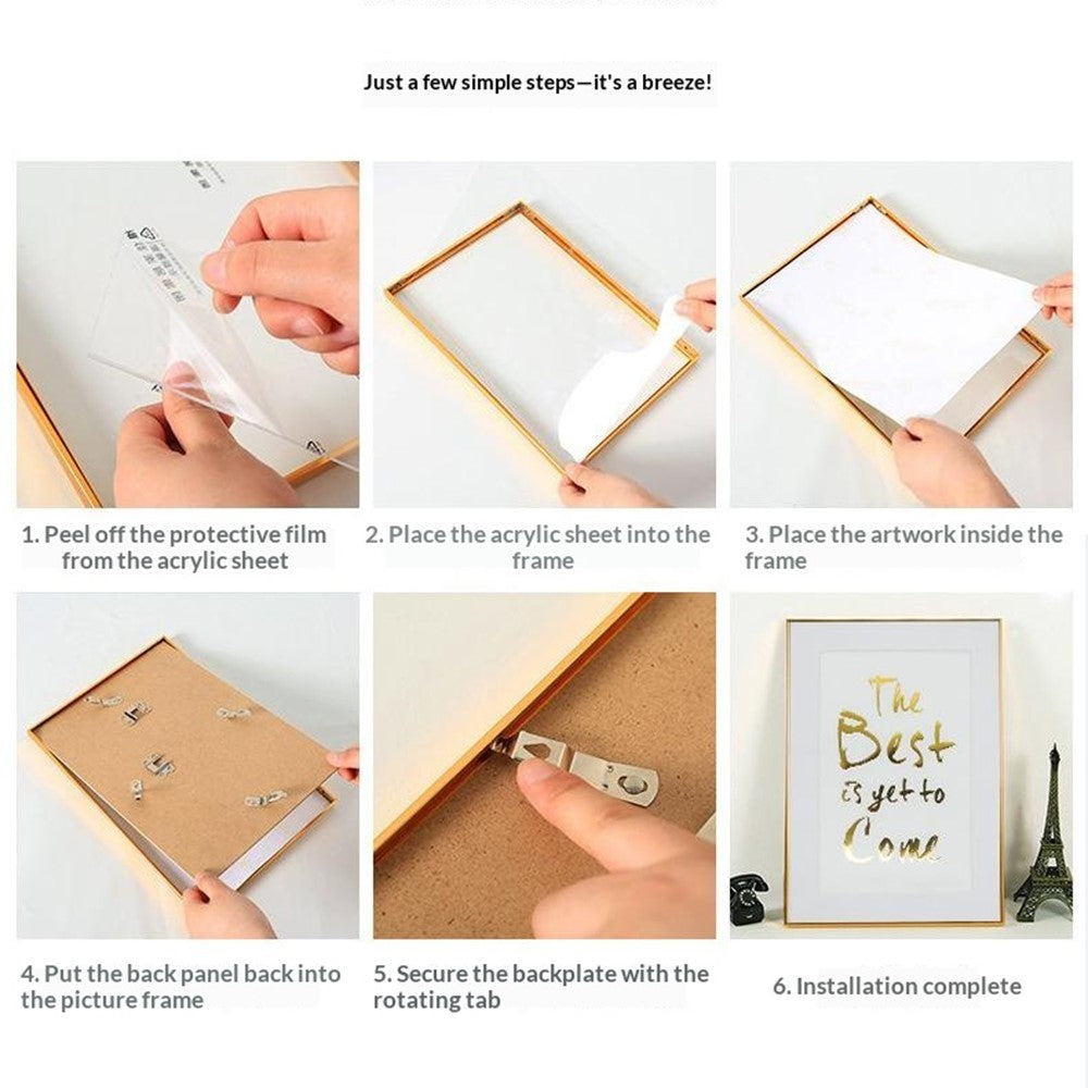 10 Inch 20.3x25.4cm Metal Picture Frame Aluminum Alloy Acrylic Glass Wall Mounted Photo Frame