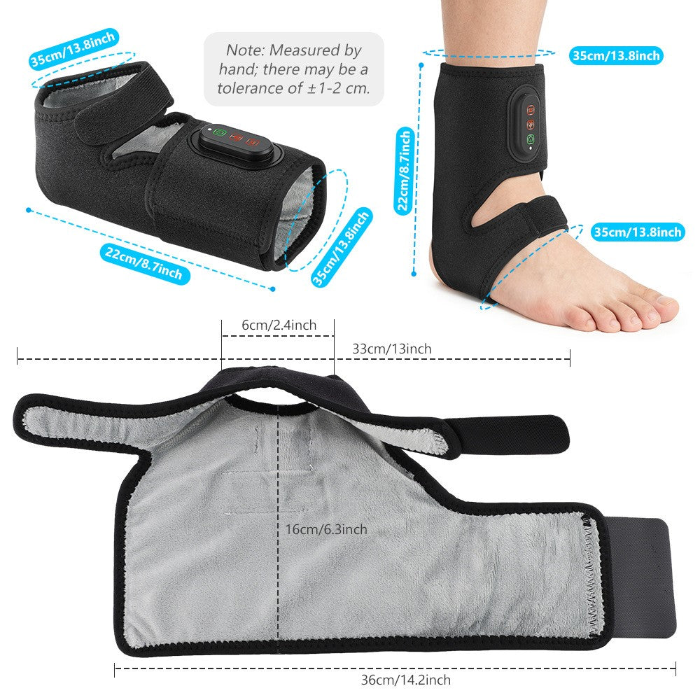 1 Pair App Control Heated Ankle Massager 3-Level Vibration Smart Timer Foot Heat Therapy Device