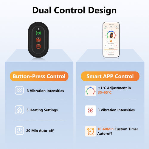 1 Pair App Control Heated Ankle Massager 3-Level Vibration Smart Timer Foot Heat Therapy Device