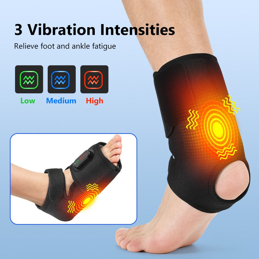 1 Pair App Control Heated Ankle Massager 3-Level Vibration Smart Timer Foot Heat Therapy Device