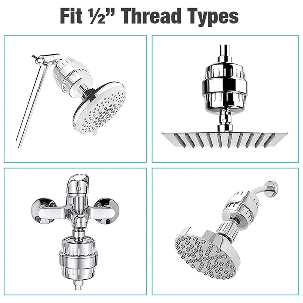 10 Stages Bathroom Water Filter Remove Chlorine Heavy Metals Filtered Shower Head, with 1 Filter