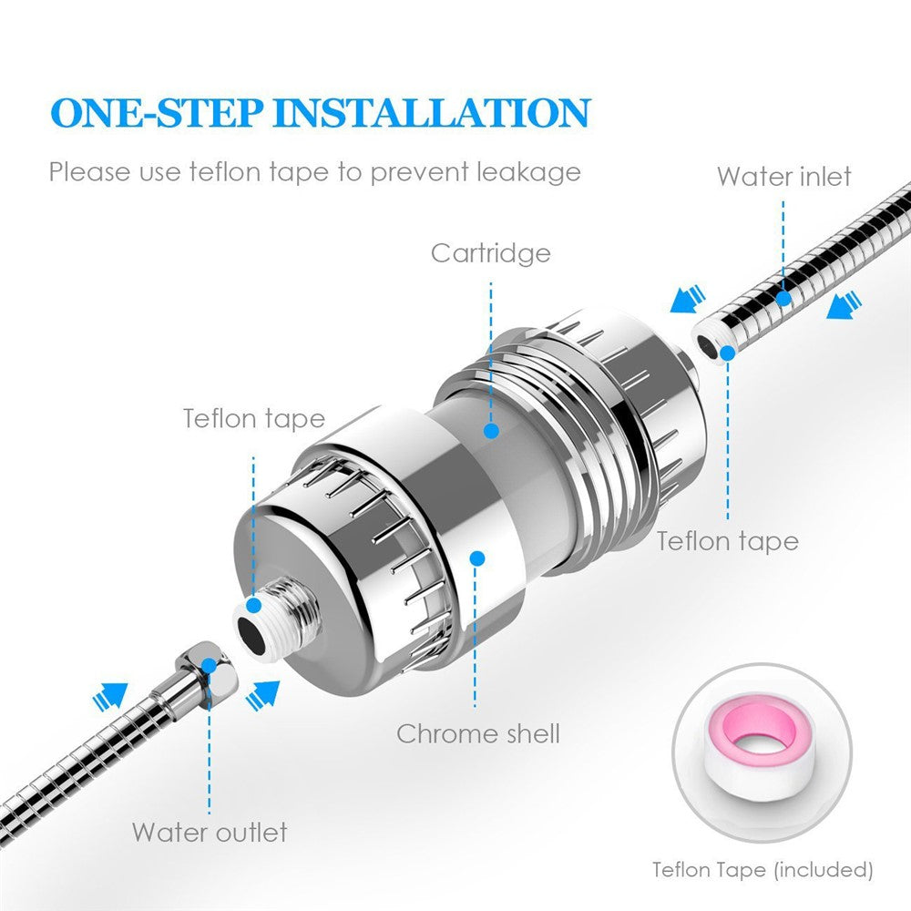 10 Stages Bathroom Water Filter Remove Chlorine Heavy Metals Filtered Shower Head, with 1 Filter