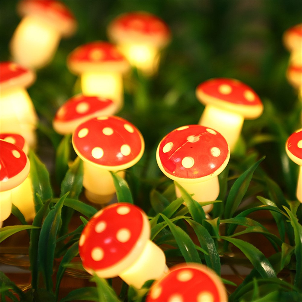 1.5m 10 LED Mushroom Decor Fairy Lights Battery Operated String Lights Gifts