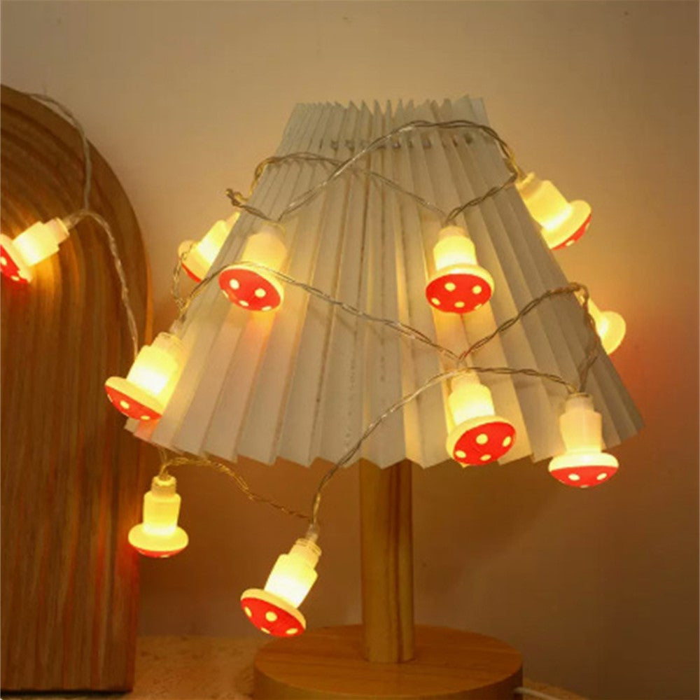1.5m 10 LED Mushroom Decor Fairy Lights Battery Operated String Lights Gifts
