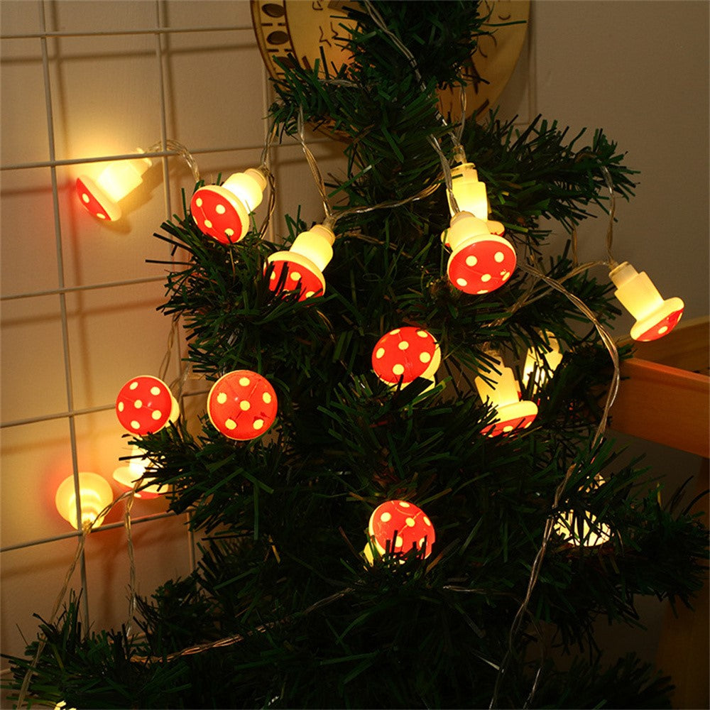 1.5m 10 LED Mushroom Decor Fairy Lights Battery Operated String Lights Gifts