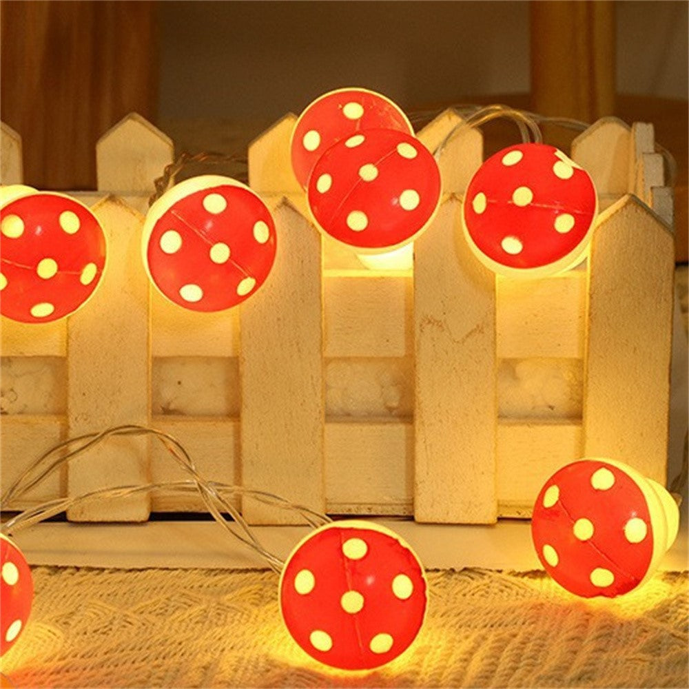 1.5m 10 LED Mushroom Decor Fairy Lights Battery Operated String Lights Gifts