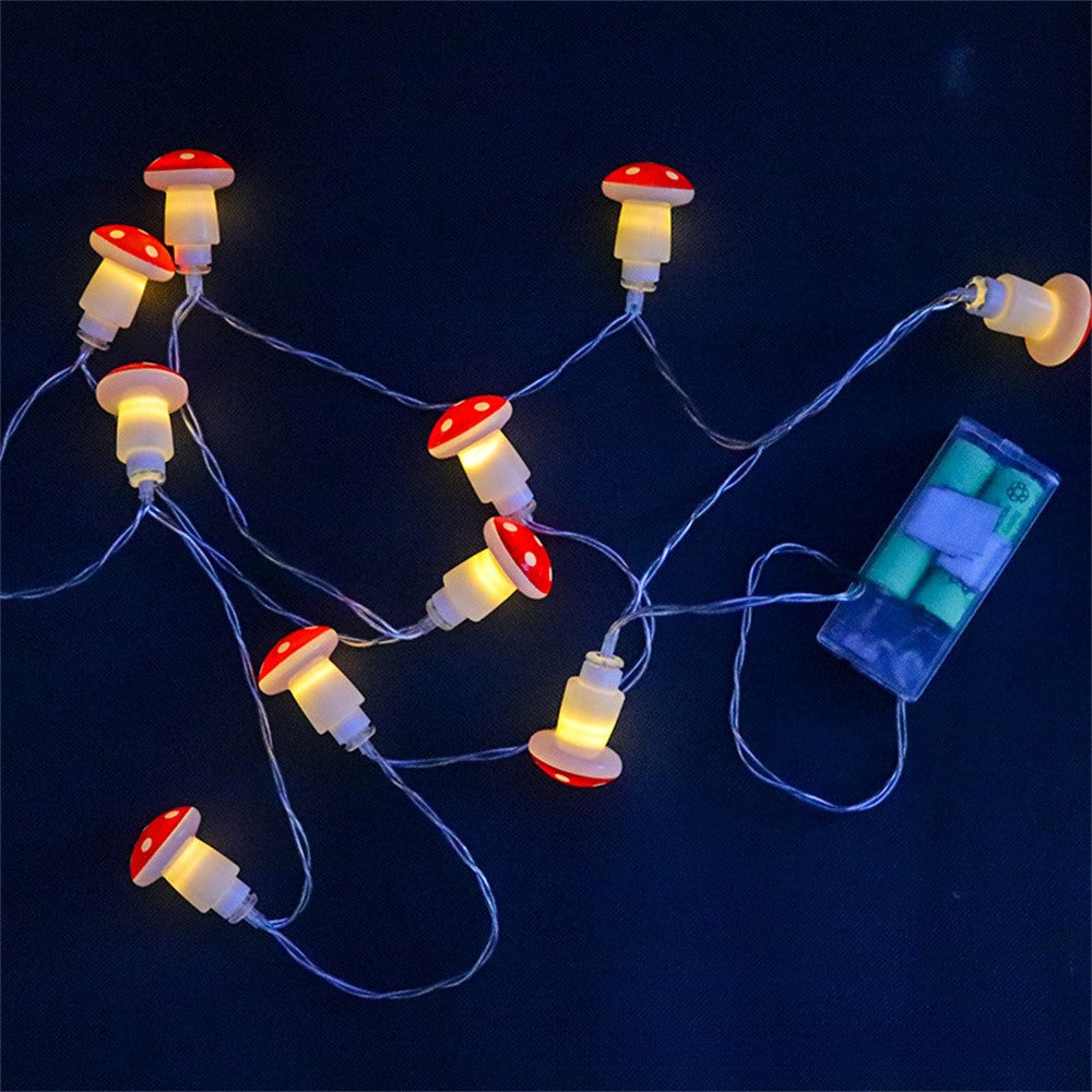 1.5m 10 LED Mushroom Decor Fairy Lights Battery Operated String Lights Gifts