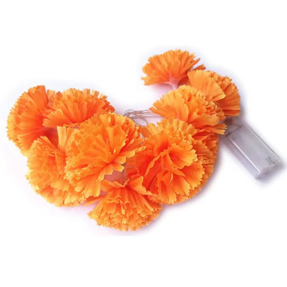 1.5m 10 LED Dahlia Fairy Lights Battery Operated String Lights Halloween Gift Cemetery Decor