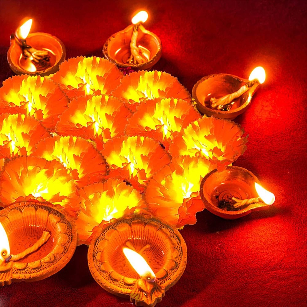 1.5m 10 LED Dahlia Fairy Lights Battery Operated String Lights Halloween Gift Cemetery Decor