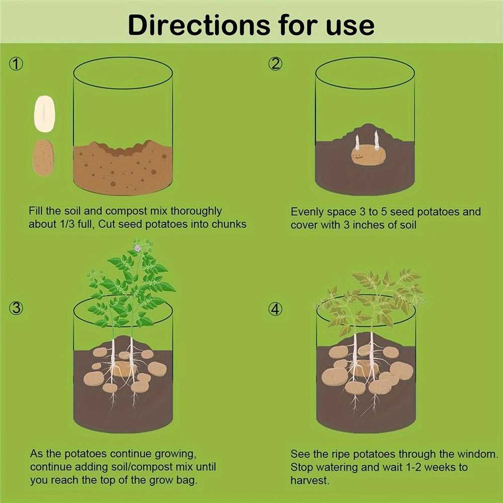 10 Gallon Vegetable Seedling Bag Non-Woven Fabric Potato Growing Bucket Planting Bag