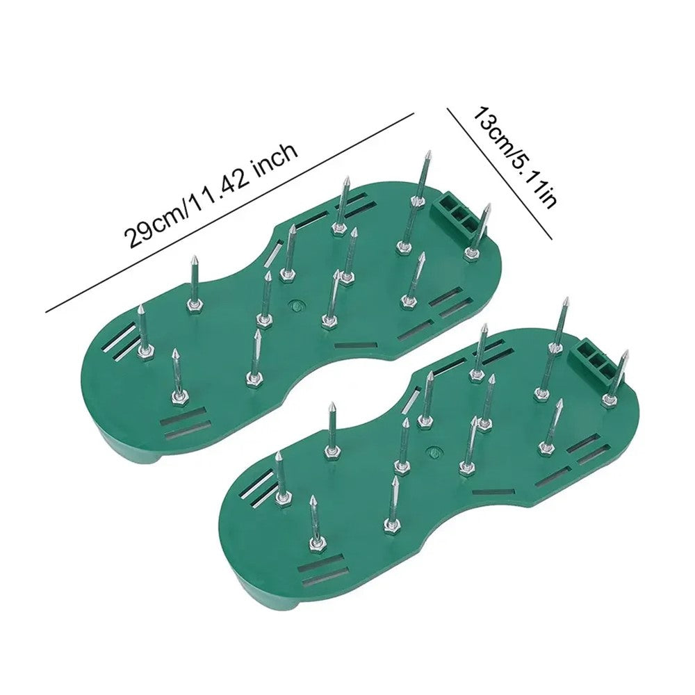 1 Pair Lawn Aerator Spikes Shoes Adjustable Straps Garden Lawn Soil Loosening Shoes
