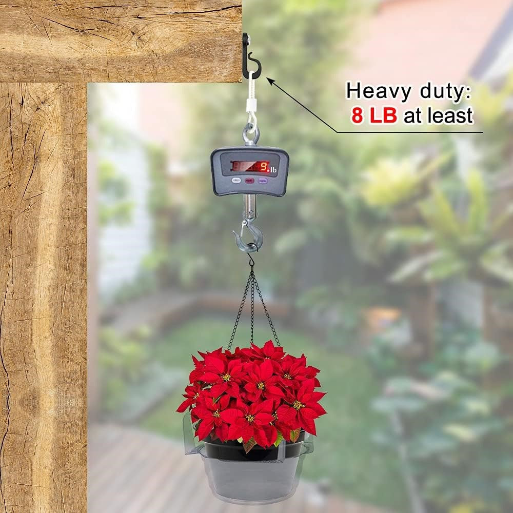 10-Pack Outdoor Hanging Plant Hooks for String Lights - Heavy-Duty Screw-In Expansion Anchors