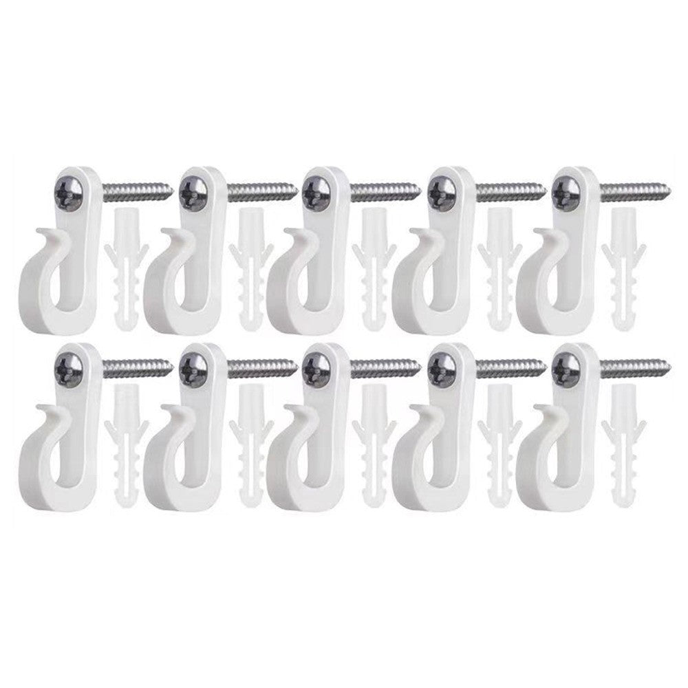 10-Pack Outdoor Hanging Plant Hooks for String Lights - Heavy-Duty Screw-In Expansion Anchors