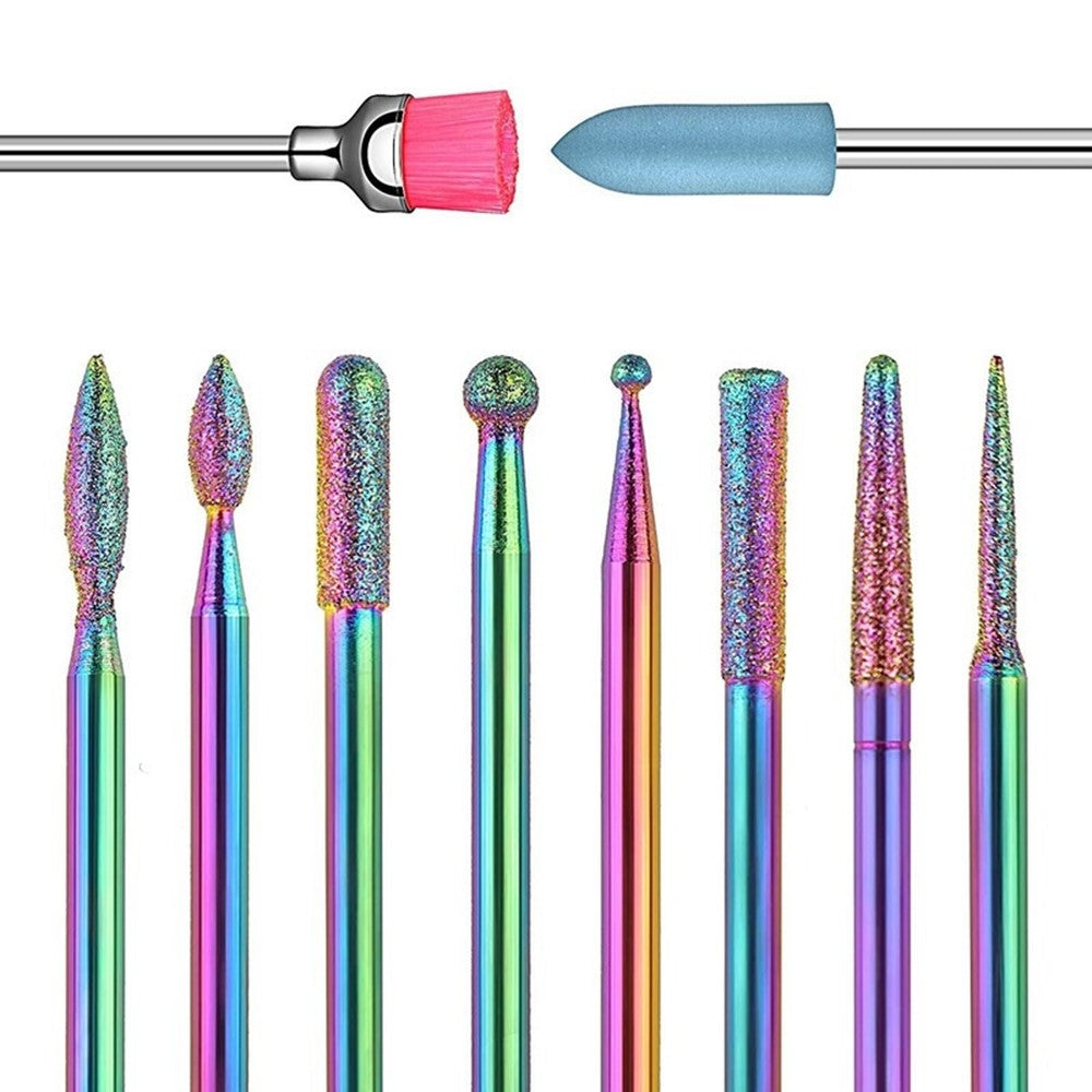 10 PCS Nail Drill Bits Set Tungsten Steel Manicure Tools For Nail Art DIY Home Use