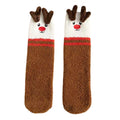 1 Pair Winter Thick Coral Fleece Christmas Socks Moisture Wicking Mid Calf Floor Socks
