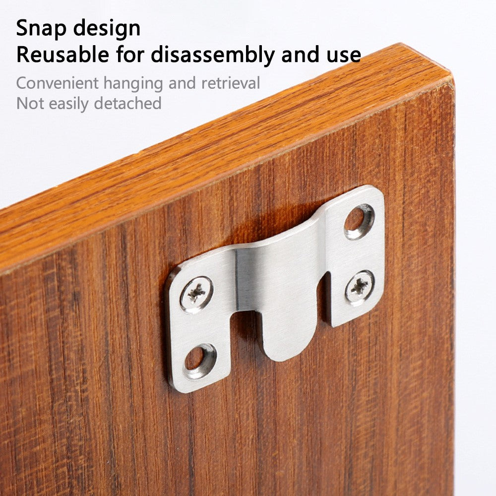 1 Pair Size L Interlocking Photo Frame Hanging Buckle Stainless Steel Furniture Connector Hanger