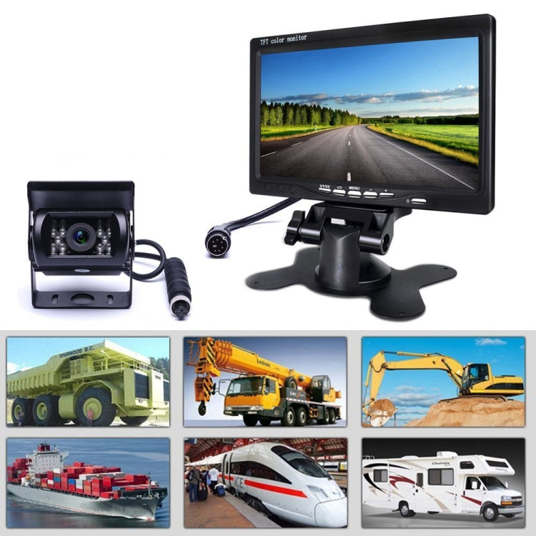 F0505 7 inch HD Car 18 IR LEDs Backup Camera Rearview Mirror Monitor, with 10m Cable, Single Camera
