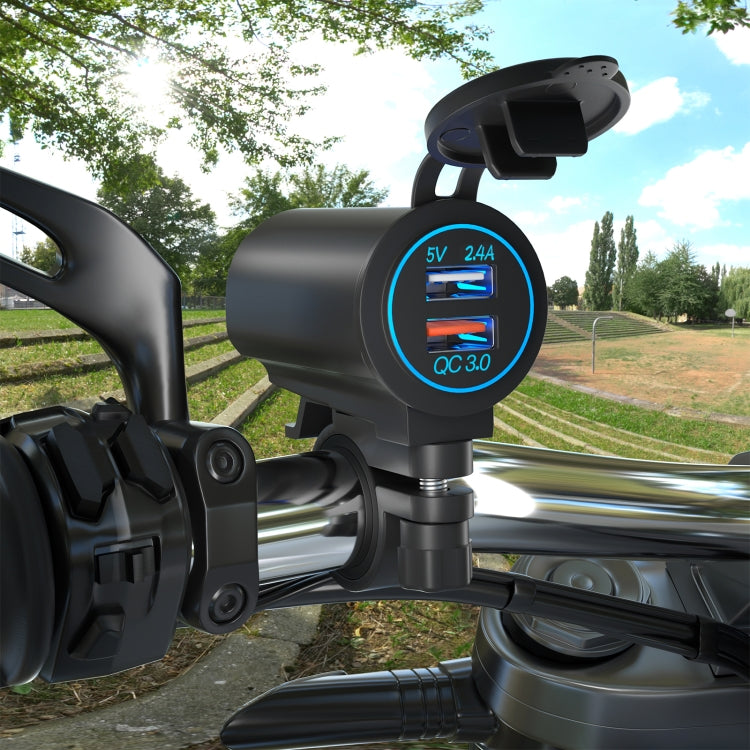ZH-723F5 Car / Motorcycle QC3.0 Cell Phone Fast Charging Dual USB Car Charger
