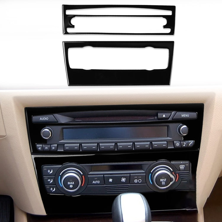 For BMW 3 Series E90/E92 2005-2012 2pcs Car Air Conditioner CD Control Panel Non-navigation without Holes Decorative Sticker, Left and Right Drive Universal, Car Air Conditioner CD Control Panel