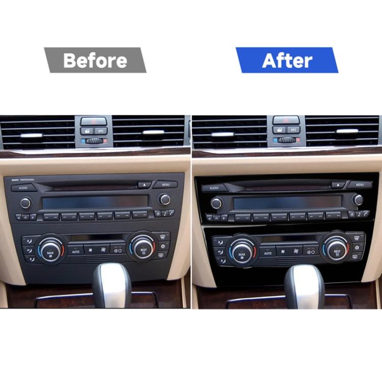 For BMW 3 Series E90/E92 2005-2012 2pcs Car Air Conditioner CD Control Panel Non-navigation without Holes Decorative Sticker, Left and Right Drive Universal, Car Air Conditioner CD Control Panel