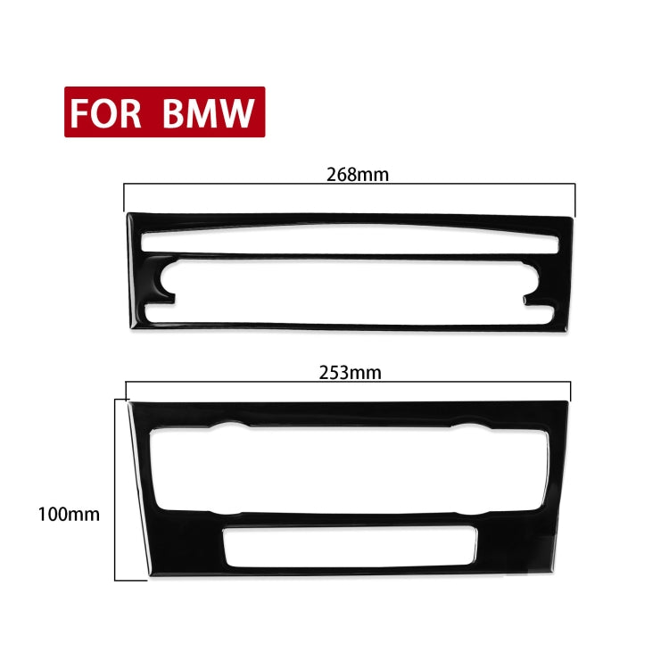 For BMW 3 Series E90/E92 2005-2012 2pcs Car Air Conditioner CD Control Panel Non-navigation with Holes Decorative Sticker, Left and Right Drive Universal, Car Air Conditioner CD Control Panel Non-navigation with Holes