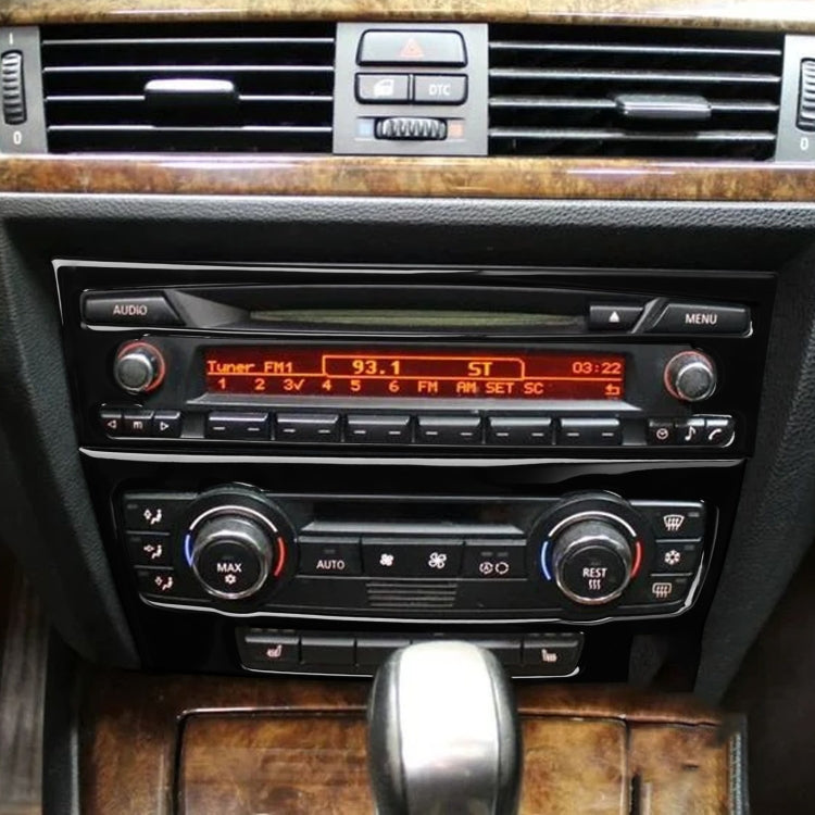 For BMW 3 Series E90/E92 2005-2012 2pcs Car Air Conditioner CD Control Panel Non-navigation with Holes Decorative Sticker, Left and Right Drive Universal, Car Air Conditioner CD Control Panel Non-navigation with Holes
