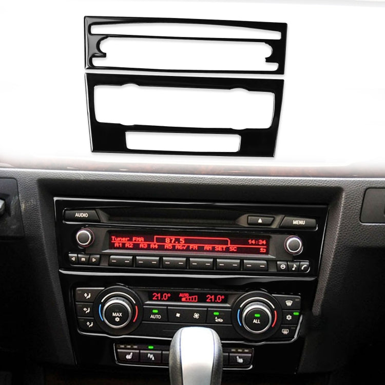 For BMW 3 Series E90/E92 2005-2012 2pcs Car Air Conditioner CD Control Panel Non-navigation with Holes Decorative Sticker, Left and Right Drive Universal, Car Air Conditioner CD Control Panel Non-navigation with Holes