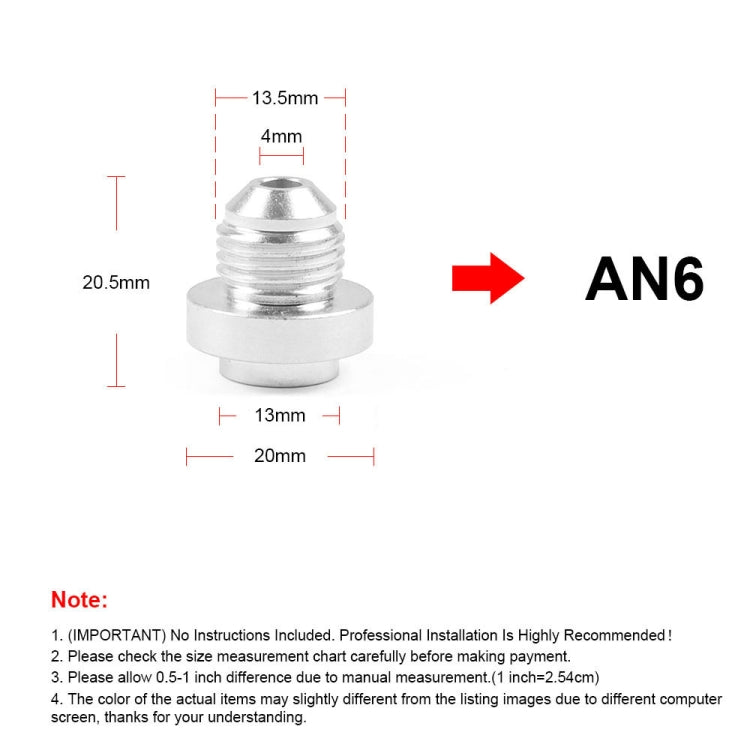 AN6 Car Oil Pipe Joint Breathable Pot Connector, AN6