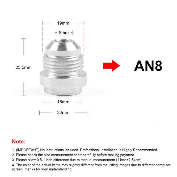 AN8 Car Oil Pipe Joint Breathable Pot Connector, AN8