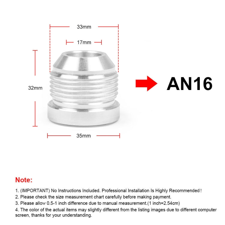 AN16 Car Oil Pipe Joint Breathable Pot Connector, AN16