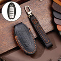 For Nissan 5-button Horn Hallmo Car Cowhide Leather Key Protective Cover Key Case, C068