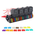 Car 15-way Fuse Box with 4-way 12V 40A Relay, 12V 40A