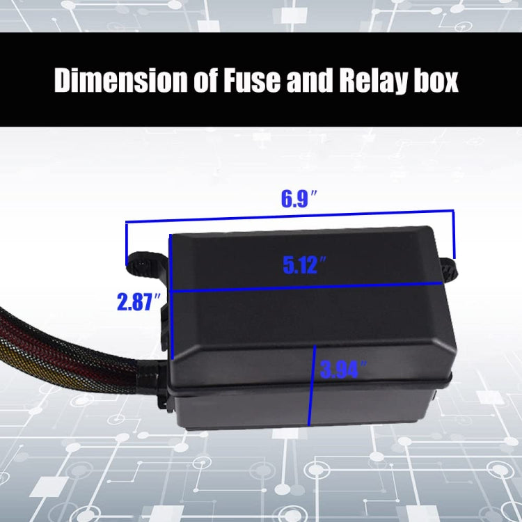 24V 5 Pin Car 6 Slots Waterproof Relay Fuse Box with Cable, 24V