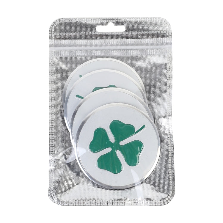 4 in 1 Car Four Leaf Clover Pattern Wheel Hub Decorative Sticker, Diameter: 5.8cm, Four Leaf Clover Pattern