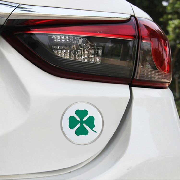 4 in 1 Car Four Leaf Clover Pattern Wheel Hub Decorative Sticker, Diameter: 5.8cm, Four Leaf Clover Pattern