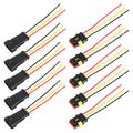 10pcs 2P Car Waterproof Plug Car Connector Plug-In, Length：10cm, 3P