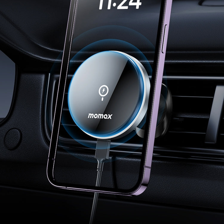 MOMAX CM25A Magnetic Wireless Charger Car Air Outlet Phone Holder, CM25A