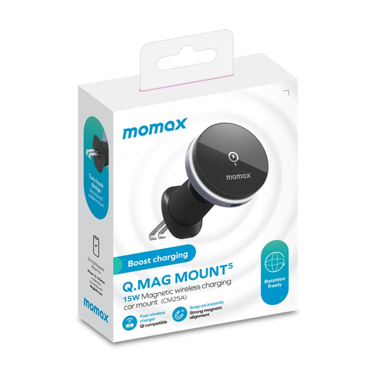 MOMAX CM25A Magnetic Wireless Charger Car Air Outlet Phone Holder, CM25A