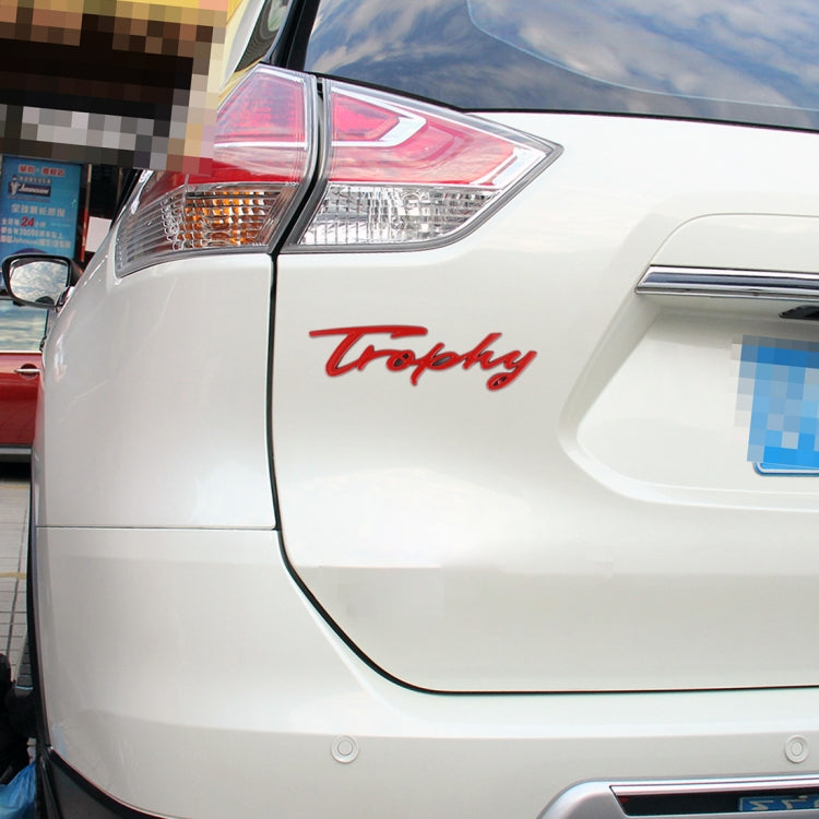 Car TROPHY Personalized Aluminum Alloy Decorative Stickers, Size: 11.5x2.5x0.35cm