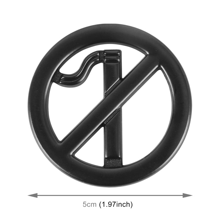Car No Smoking Sign Universal Personalized Aluminum Alloy Decorative Sticker, Size: 5 x 0.33cm
