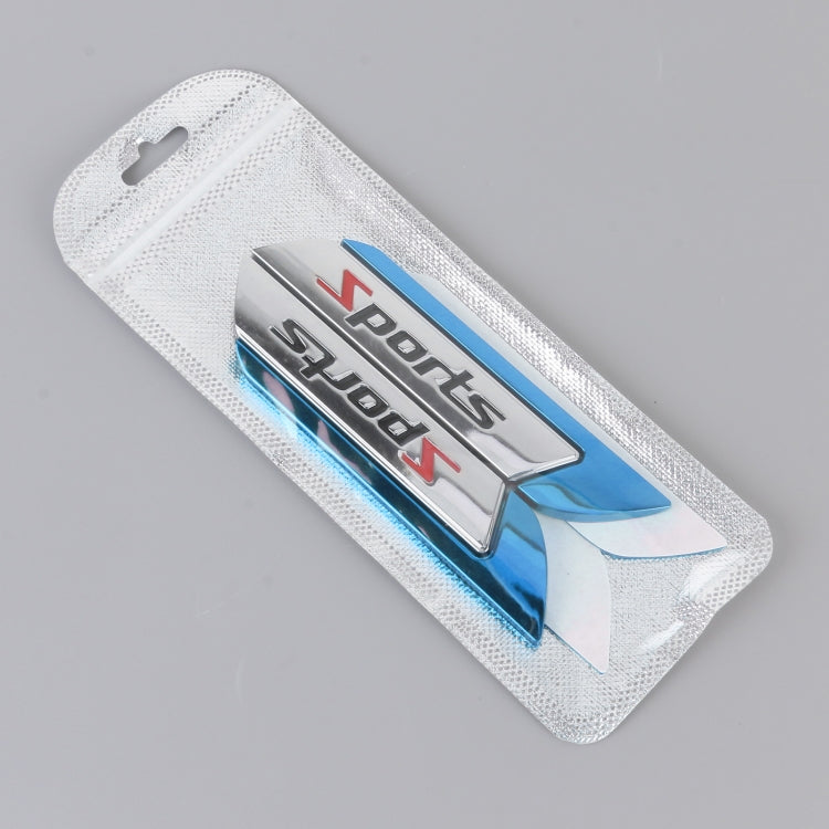 1 Pair Car SPORTS Personalized Aluminum Alloy Decorative Stickers, Size: 11.5 x 2.5 x 0.5cm, SPORTS