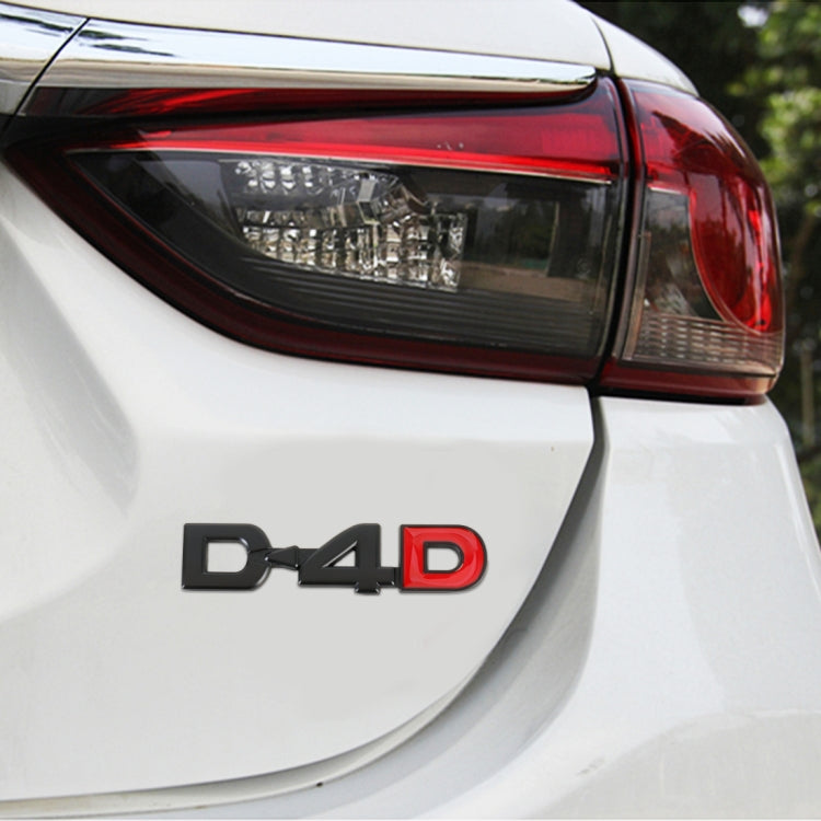 Car D4D Personalized Aluminum Alloy Decorative Stickers, Size:10 x 2.5cm, D4D