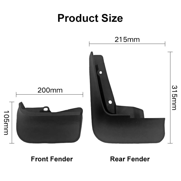 For Multivan Carvelle T5/T6 2008-2020 4pcs/Set Car Auto Soft Plastic Splash Flaps Mudguards Fender Guard, For Volkswagen Multivan Carvelle T5/T6 2008-2020