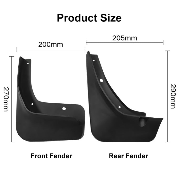 For MG ZS 2020-2021 4pcs/Set Car Auto Soft Plastic Splash Flaps Fender Guard, For MG ZS 2020-2021