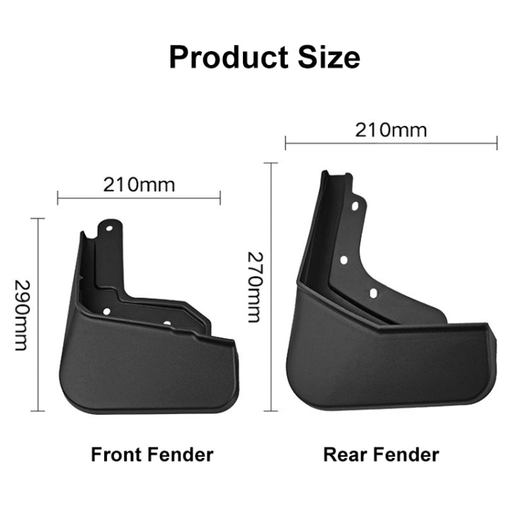 For Polestar 2 4pcs/Set Car Auto Soft Plastic Splash Flaps Fender Guard, For Polestar 2