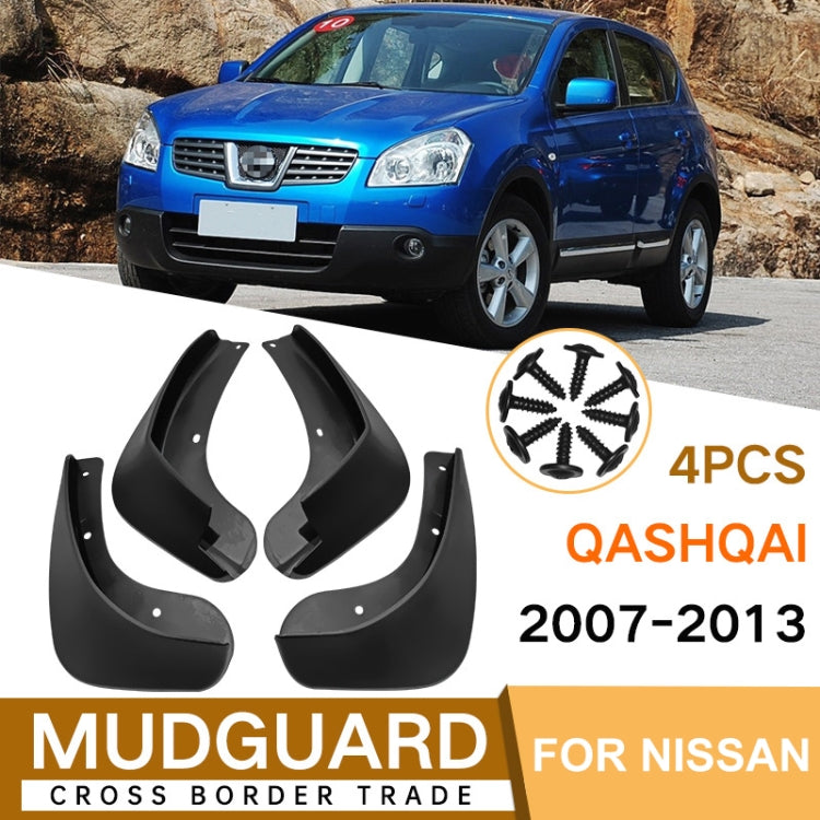 For Nissan Qashqai J10 2007-2013 4pcs/Set Car Auto Soft Plastic Splash Flaps Fender Guard, For Nissan Qashqai J10 2007-2013